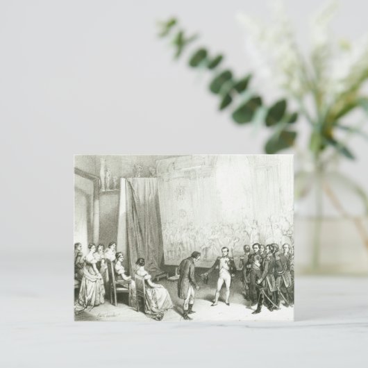 Napoleon I Visiting the Studio of David Briefkaart (Staand voorkant)