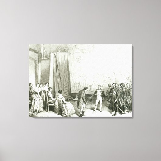 Napoleon I Visiting the Studio of David Canvas Afdruk (Voorkant)