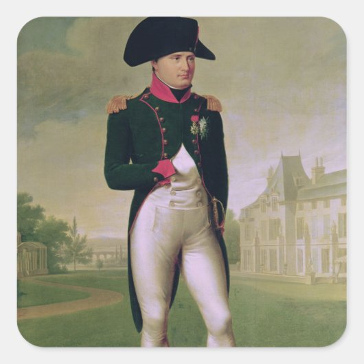 Napoleon I voor de Chateau de Malmaison Vierkante Sticker (Voorkant)
