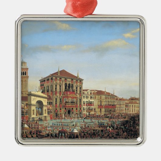 Napoleon I Voorzitter over een Regatta in Venetië Metalen Ornament (Voorkant)