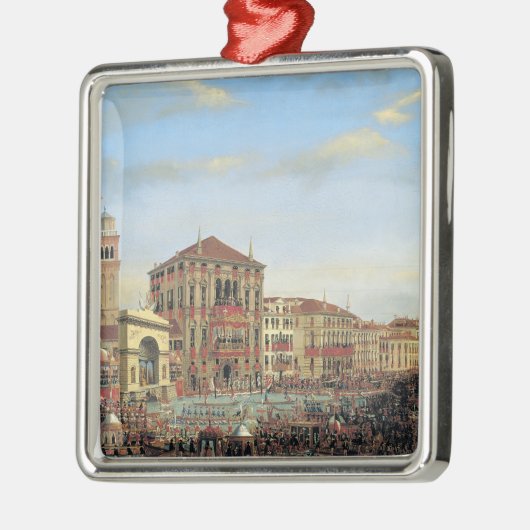 Napoleon I Voorzitter over een Regatta in Venetië Metalen Ornament (Links)