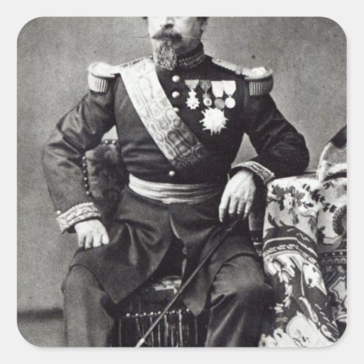 Napoleon III, 1860-70 Vierkante Sticker (Voorkant)