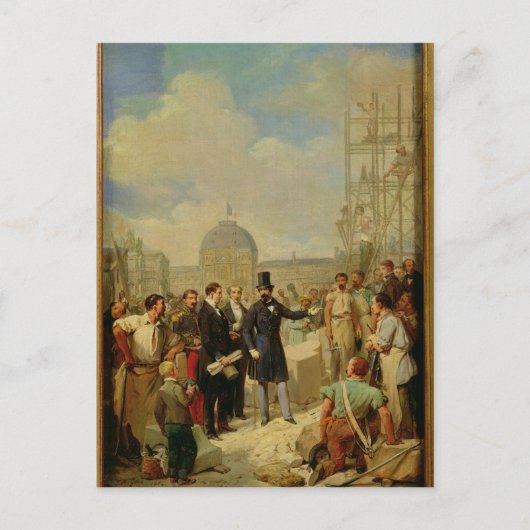 Napoleon III Bezoek het Louvre Briefkaart (Voorkant)