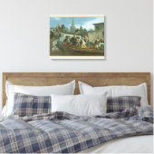 Napoleon III Bezoek van slachtoffers van overstrom Canvas Afdruk (Insitu (Slaapkamer))