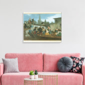 Napoleon III Bezoek van slachtoffers van overstrom Canvas Afdruk (Insitu (Woonkamer))