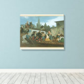 Napoleon III Bezoek van slachtoffers van overstrom Canvas Afdruk (Insitu (Houten vloer))