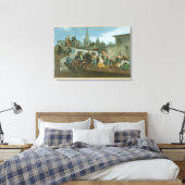 Napoleon III Bezoek van slachtoffers van overstrom Canvas Afdruk (Insitu (Slaapkamer))