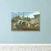 Napoleon III Bezoek van slachtoffers van overstrom Canvas Afdruk (Insitu (Houten vloer))