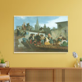 Napoleon III Bezoek van slachtoffers van overstrom Canvas Afdruk (Insitu (Woonkamer))