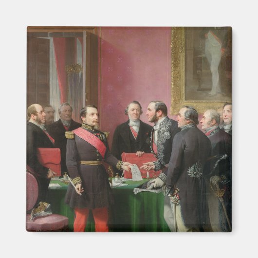 Napoleon III Handen over het decreet Magneet (Voorkant)