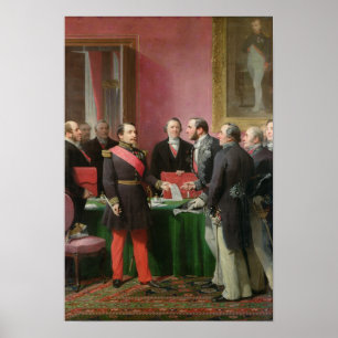 Napoleon III Handen over het decreet Poster