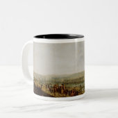 Napoleon Ik bezoek het kamp in Boulogne Tweekleurige Koffiemok (Voorkant links)