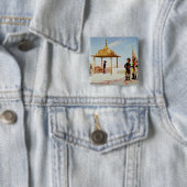Napoleon in Caïro, 1798 Vierkante Button 5,1 Cm (In situ)