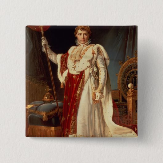 Napoleon in Coronation Robes, c.1804 Vierkante Button 5,1 Cm (Voorkant)