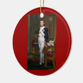 Napoleon in zijn studie over siervissen keramisch ornament (Links)