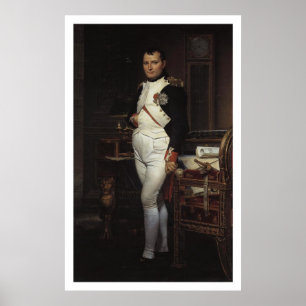 Napoleon in zijn studie van Jacques Louis David Poster