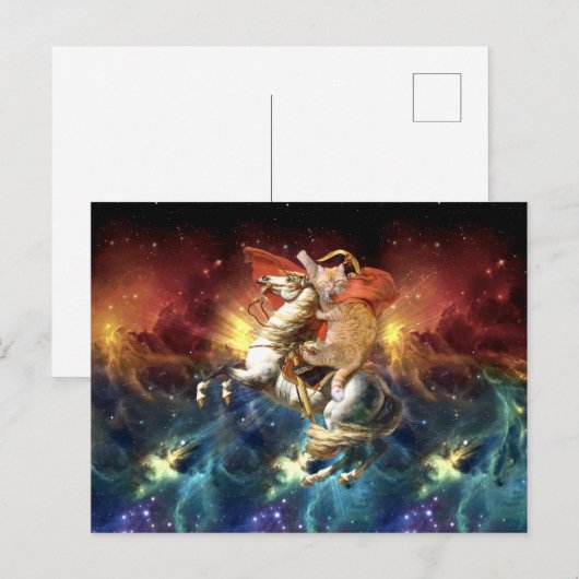 Napoleon Kat in de ruimte                          Briefkaart (Voorkant / Achterkant)