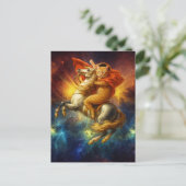 Napoleon Kat rijdt paard door de Melkweg Briefkaart (Staand voorkant)
