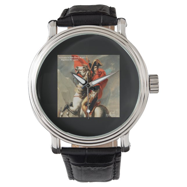 Napoleon & "Leader" Quote Watch Horloge (Voorkant)