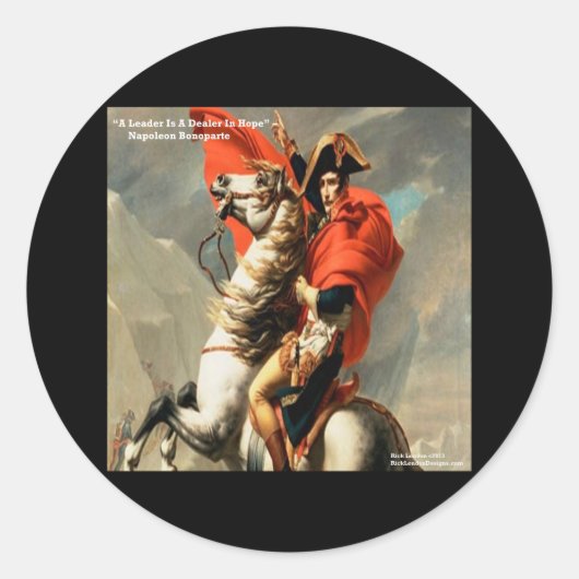 Napoleon & "Leider" Citaat Ronde Sticker (Voorkant)
