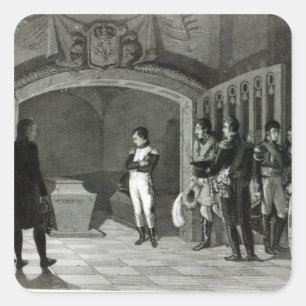 Napoleon Meditating voor de Tomb Vierkante Sticker