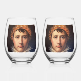 Napoleon met lauwerkrans Held Wijnglas Zonder Voet