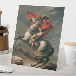 Napoleon met paard, Slag bij de St. Bernardpas Reclamebord Met Voetstuk