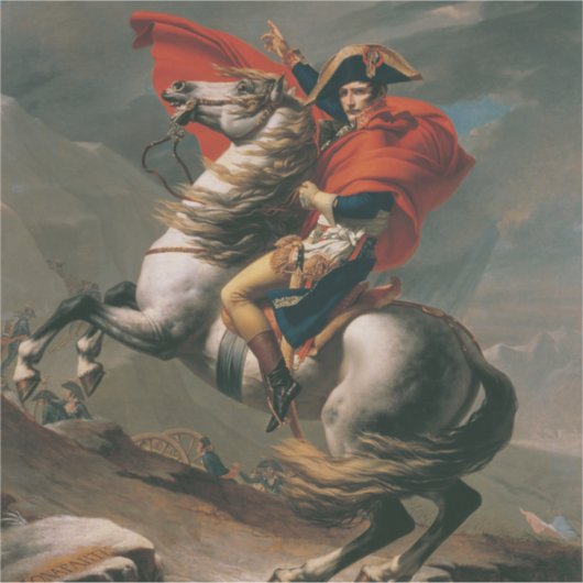 Napoleon met paard, Slag bij St. Bernard Pass Sticker (Voorkant)