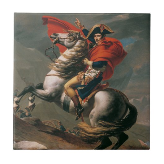 Napoleon met paard, Slag bij St. Bernard Pass Tegeltje (Voorkant)