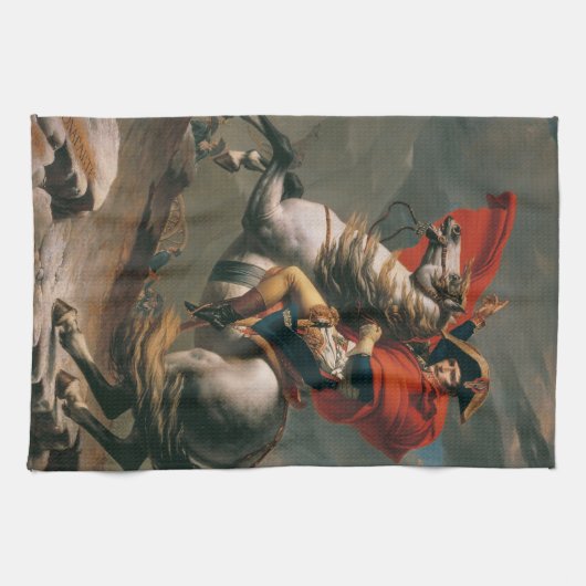 Napoleon met paard, Slag bij St. Bernard Pass Theedoek (Horizontaal)