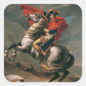 Napoleon met paard, Slag bij St. Bernard Pass Vierkante Sticker (Voorkant)