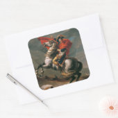 Napoleon met paard, Slag bij St. Bernard Pass Vierkante Sticker (Envelop)