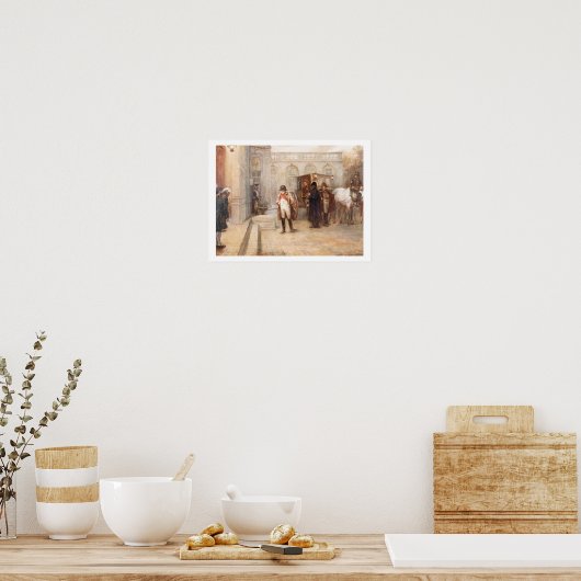 Napoleon na Waterloo (olie op doek) Poster (Keuken)