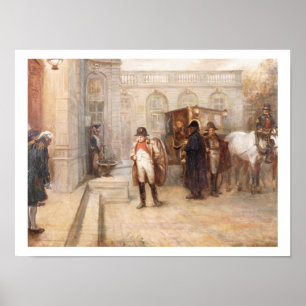Napoleon na Waterloo (olie op doek) Poster