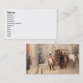 Napoleon na Waterloo (olie op doek) Visitekaartje (Voorkant / Achterkant)