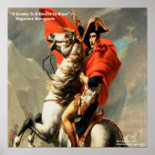 Napoleon on Horse and Leader Quote Poster (Voorkant)