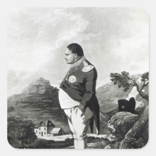 Napoleon op het eiland St. Helena, 1820 Vierkante Sticker