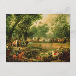 Napoleon op jacht in het Compiegne Forest, 1811 Briefkaart