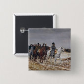 Napoleon over de campagne in 1814, 1864 vierkante button 5,1 cm (Voorkant /achterkant)