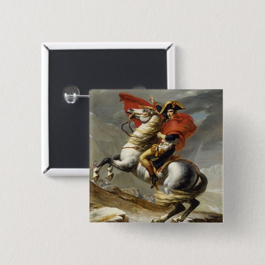 Napoleon over de Grote Sint-Bernardpas Vierkante Button 5,1 Cm (Voorkant /achterkant)