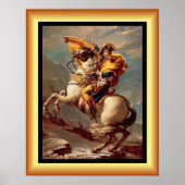 Napoleon oversteekt de Alpen ~Jacques-Louis David  Poster (Voorkant)