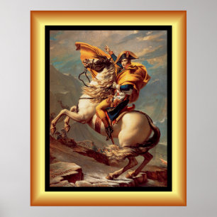 Napoleon oversteekt de Alpen ~Jacques-Louis David  Poster