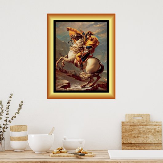 Napoleon oversteekt de Alpen ~Jacques-Louis David Poster (Keuken)