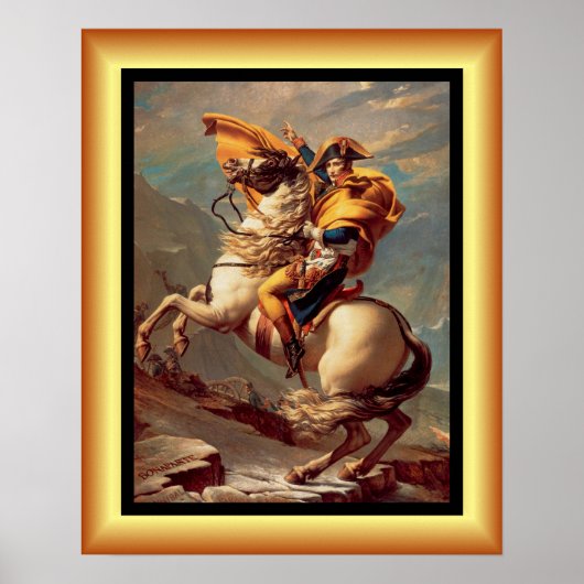 Napoleon oversteekt de Alpen ~Jacques-Louis David Poster (Voorkant)