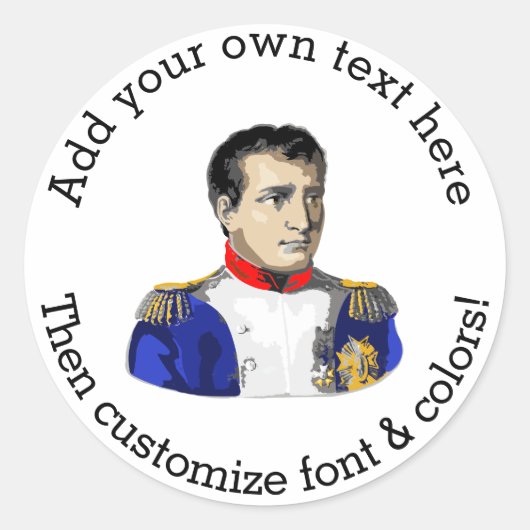 Napoleon Poster stijl tekening Ronde Sticker (Voorkant)