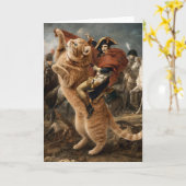 Napoleon rijdt op een reusachtige gevechtskat kaart (Gele Bloem)