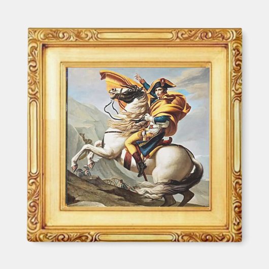 Napoleon trekt over de Alpen door David - magneet (Voorkant)