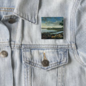 Napoleon voor de slag om Wagram Vierkante Button 5,1 Cm (In situ)