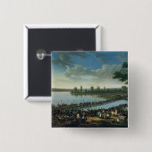 Napoleon voor de slag om Wagram Vierkante Button 5,1 Cm (Voorkant /achterkant)