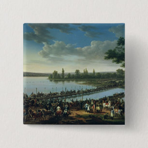 Napoleon voor de slag om Wagram Vierkante Button 5,1 Cm